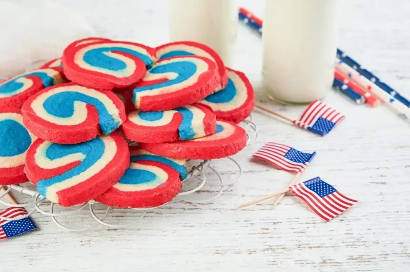 4th of July Cookies: Red, White, and Blue Pinwheel Cookies