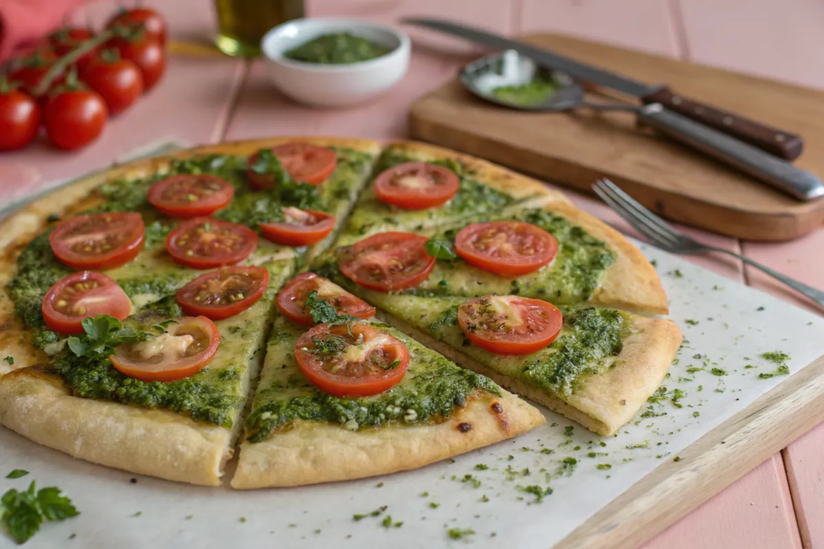 Easy Chimichurri Tomato Pizza Recipe with Fresh Sweet Tomatoes