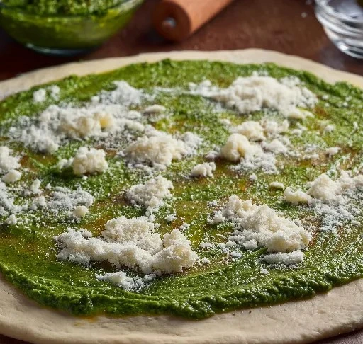 chimichurri tomato pizza