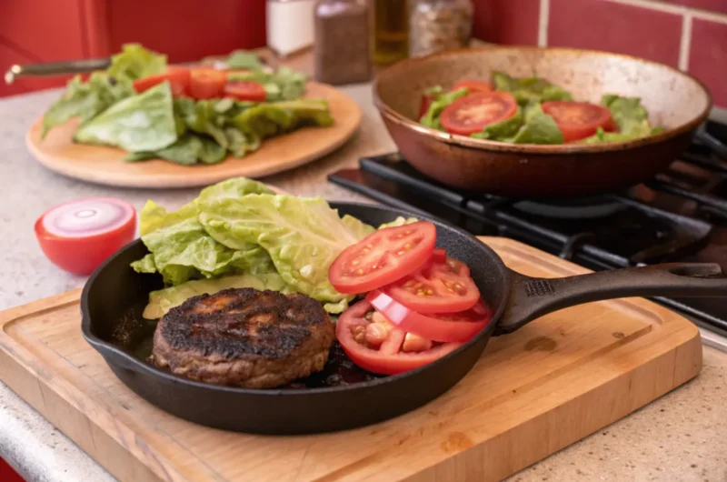 Bison Burger Recipe skillet