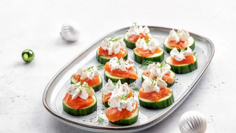 Chatelaine Smoked Salmon Roll On Cucumber Recipe: Easy Starter