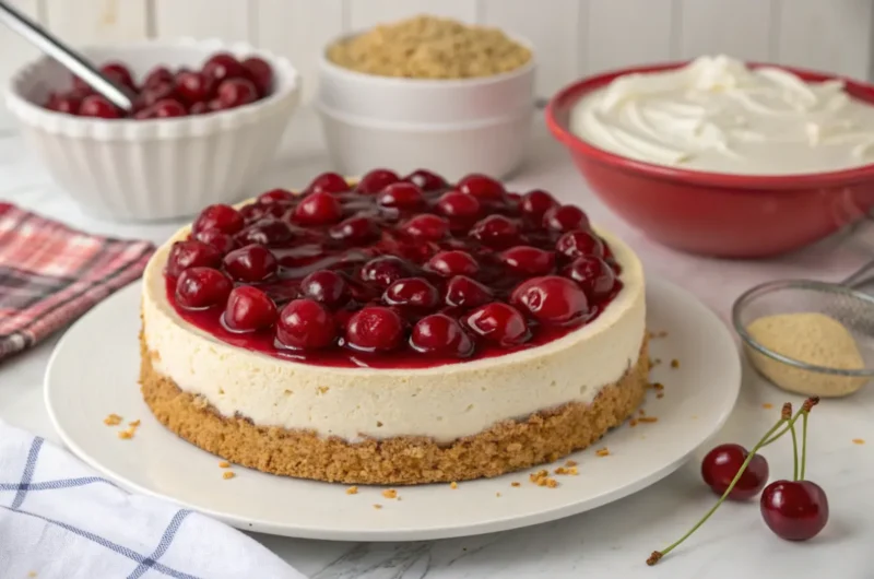 Cherry Cheesecake Recipe (No Bake)