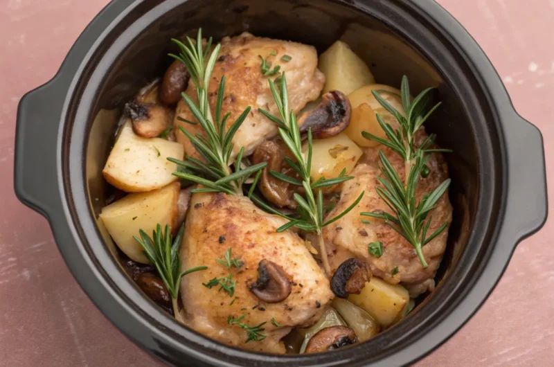 Chicken Mushroom Potatoes Rosemary Crock Pot Recipe