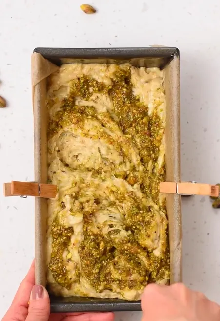 pistachio banana bread mix oven