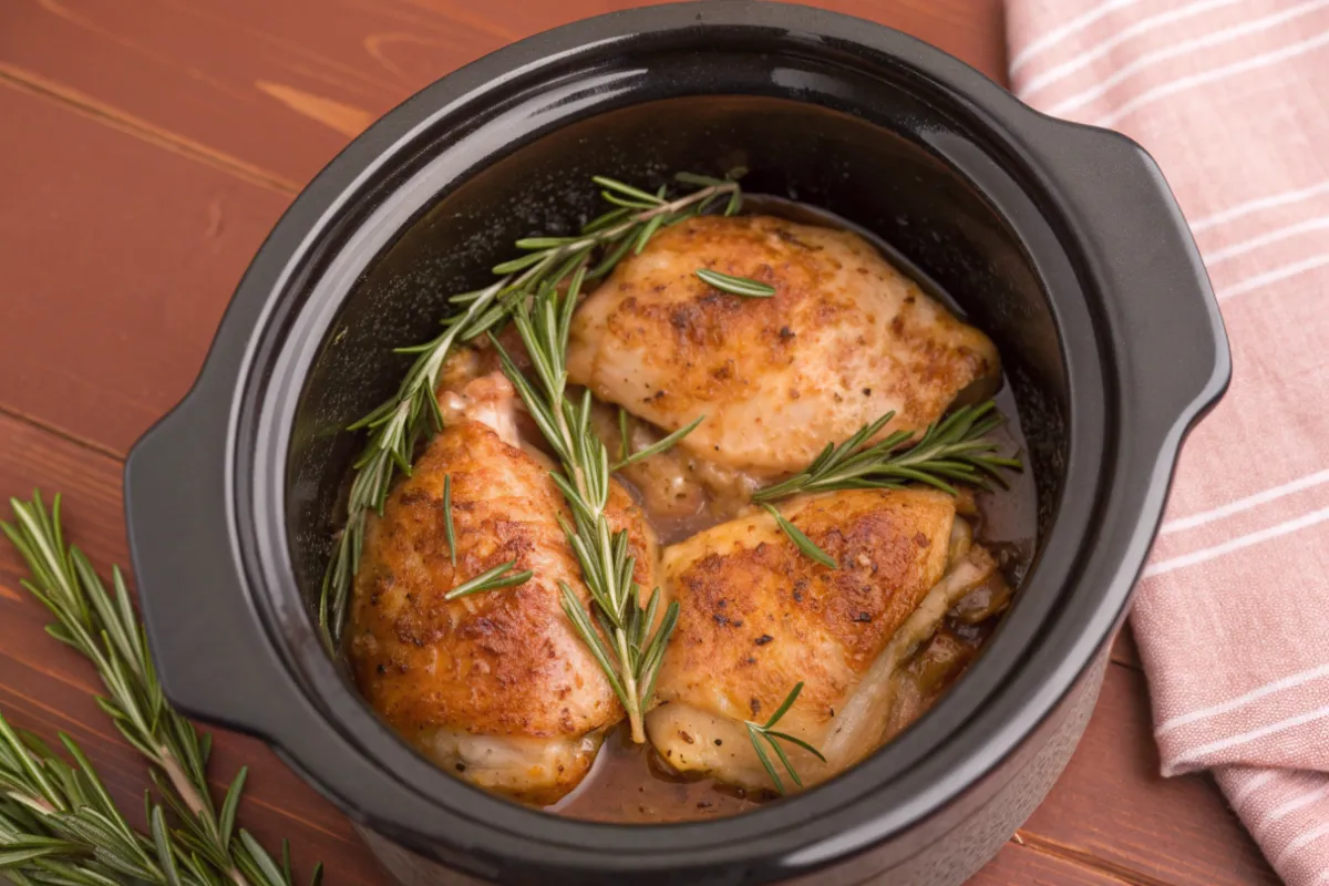 Chicken Thighs Rosemary Crock Pot Recipe: Easy & Flavorful!