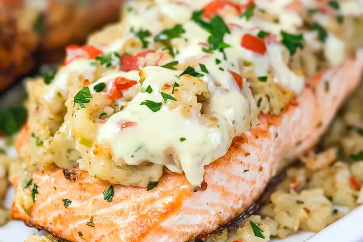 Succulent Crab-Stuffed Salmon: The Perfect Indulgence for Seafood Lovers