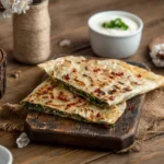 Spinach Garlic Stuffed Flatbread Recipe