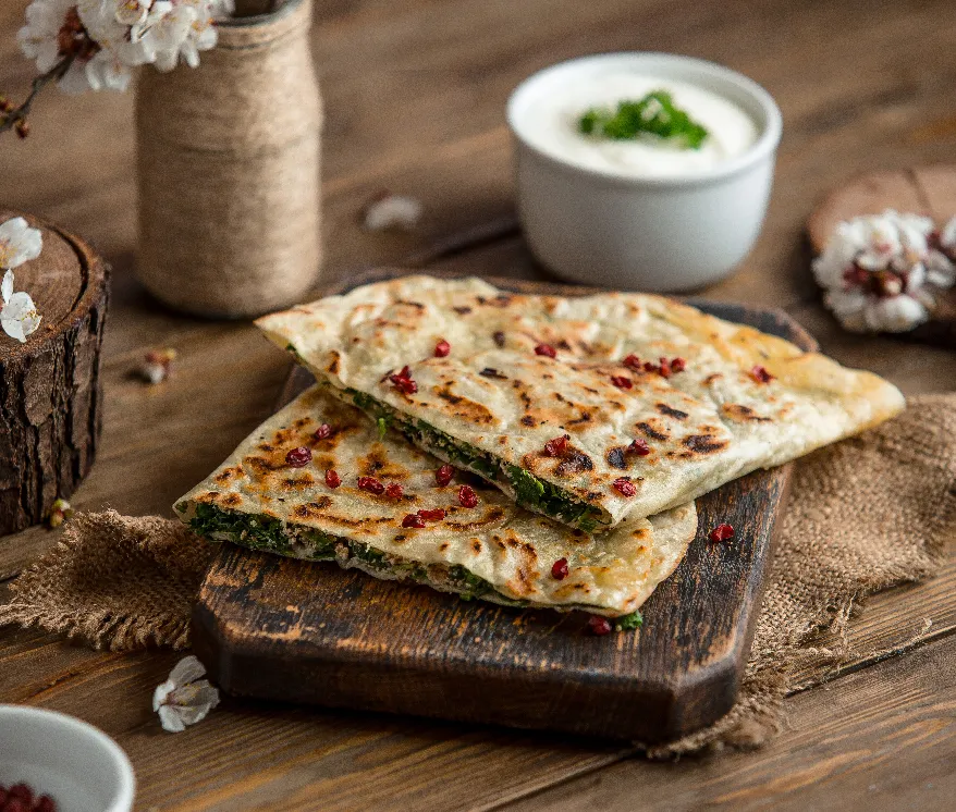 The Best Spinach Garlic Stuffed Flatbread Recipe