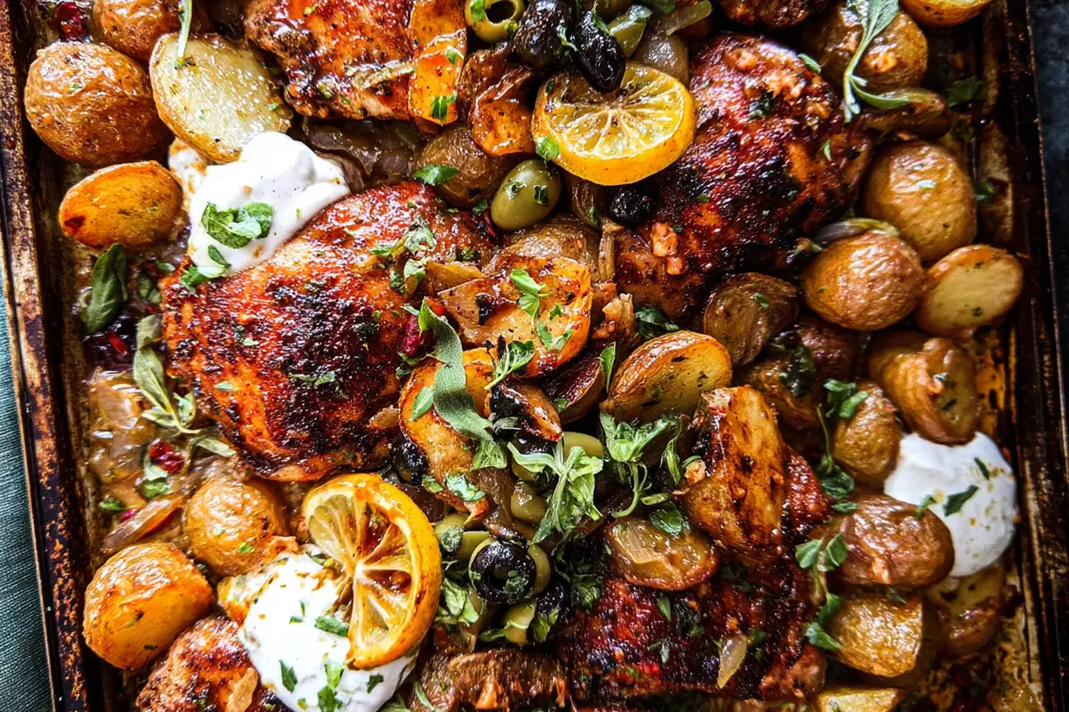 Sheet Pan Lemon Balsamic Chicken and Potatoes