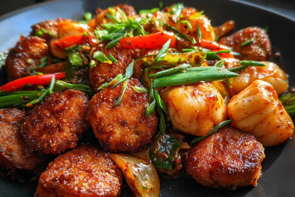 Fishcakes and Scallops Stir Fry Recipe