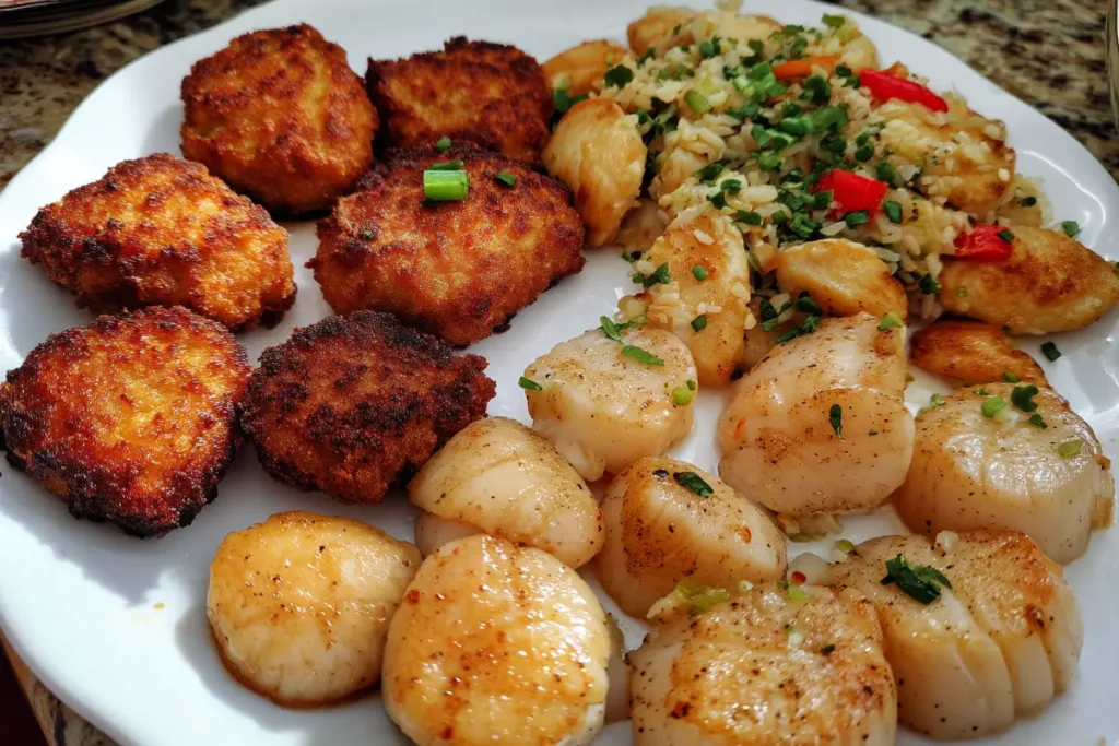 fishcakes and scallops stir fry recipe​ - Serving