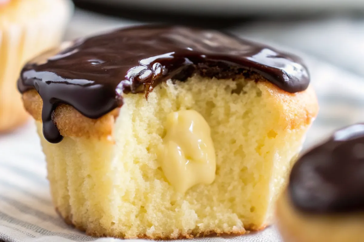 The Best Boston Cream Cupcakes with Rich Pastry Cream And Ganache