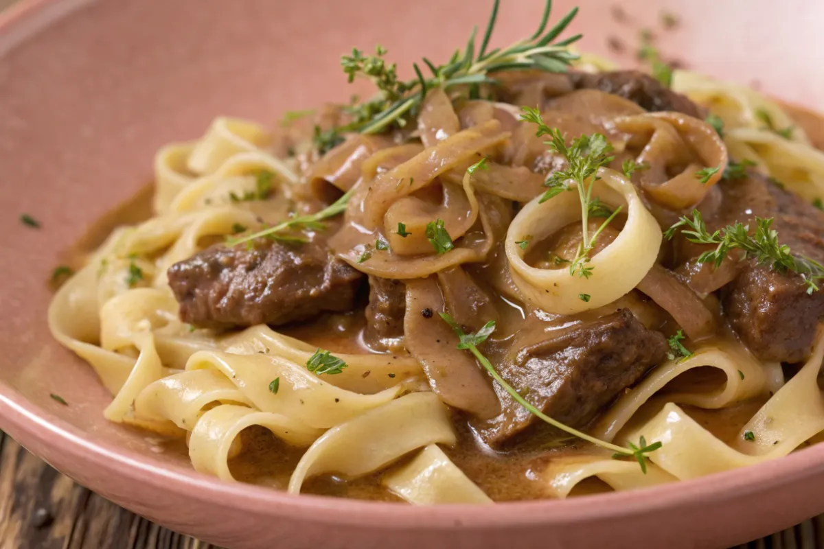 French Onion Beef and Noodles Recipe