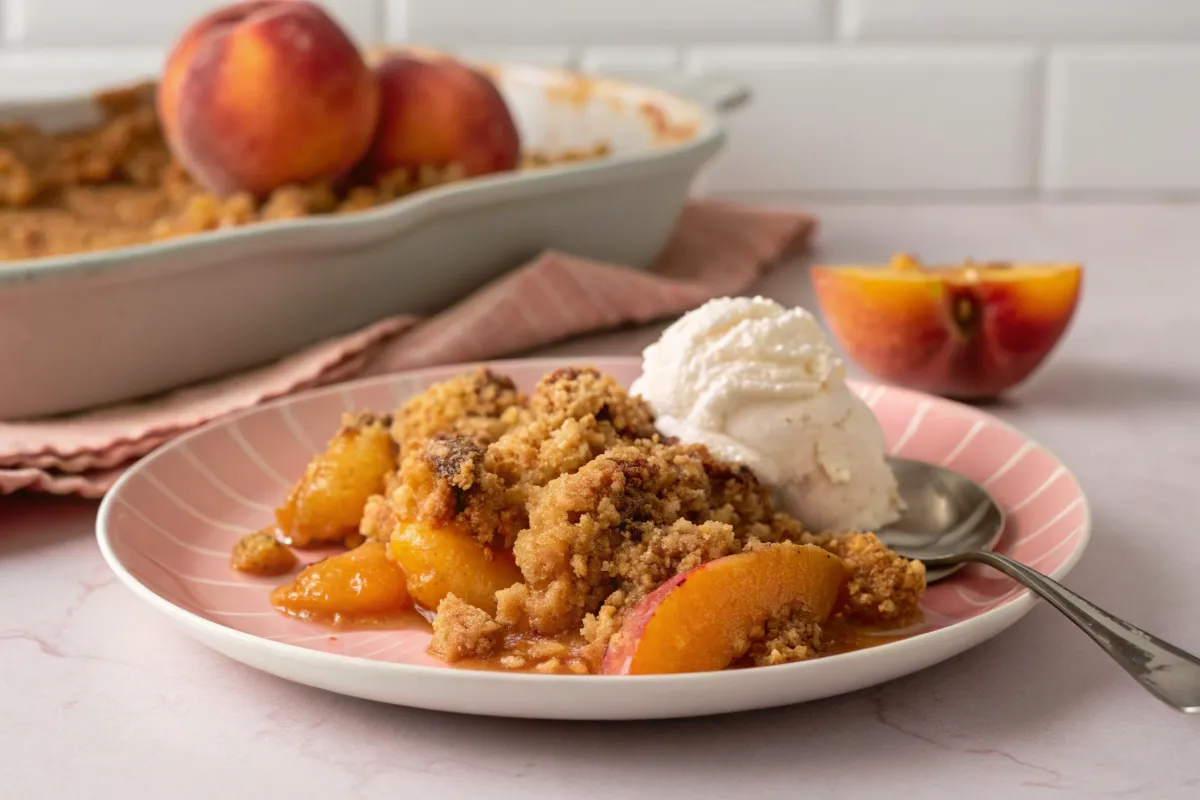 The Best Peach Crisp Recipe With Almond Oat Topping