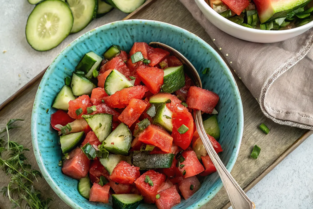 Watermelon Cucumber Salad Recipe