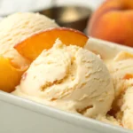 bowl with creamy homemade peach ice cream balls