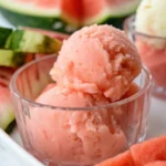 watermelon sorbet in a glass for a summer morning