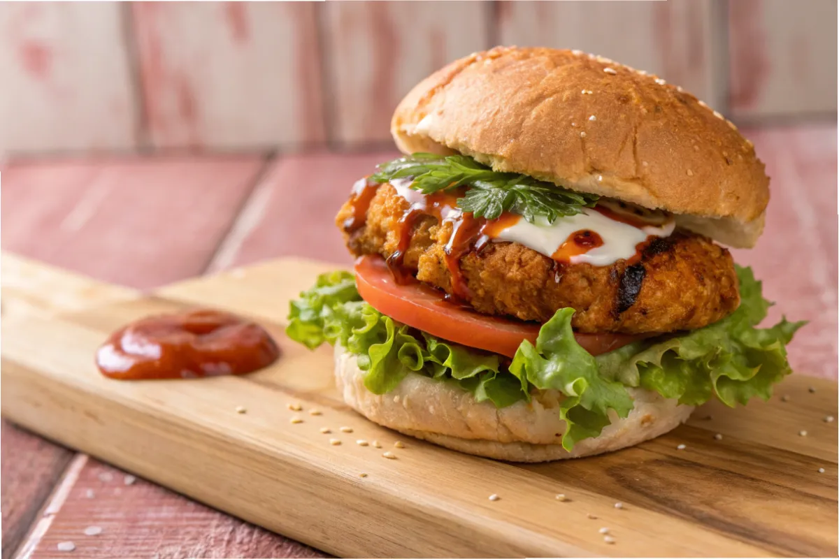 Easy Buffalo Ground Chicken Burger with Big Bold Flavor