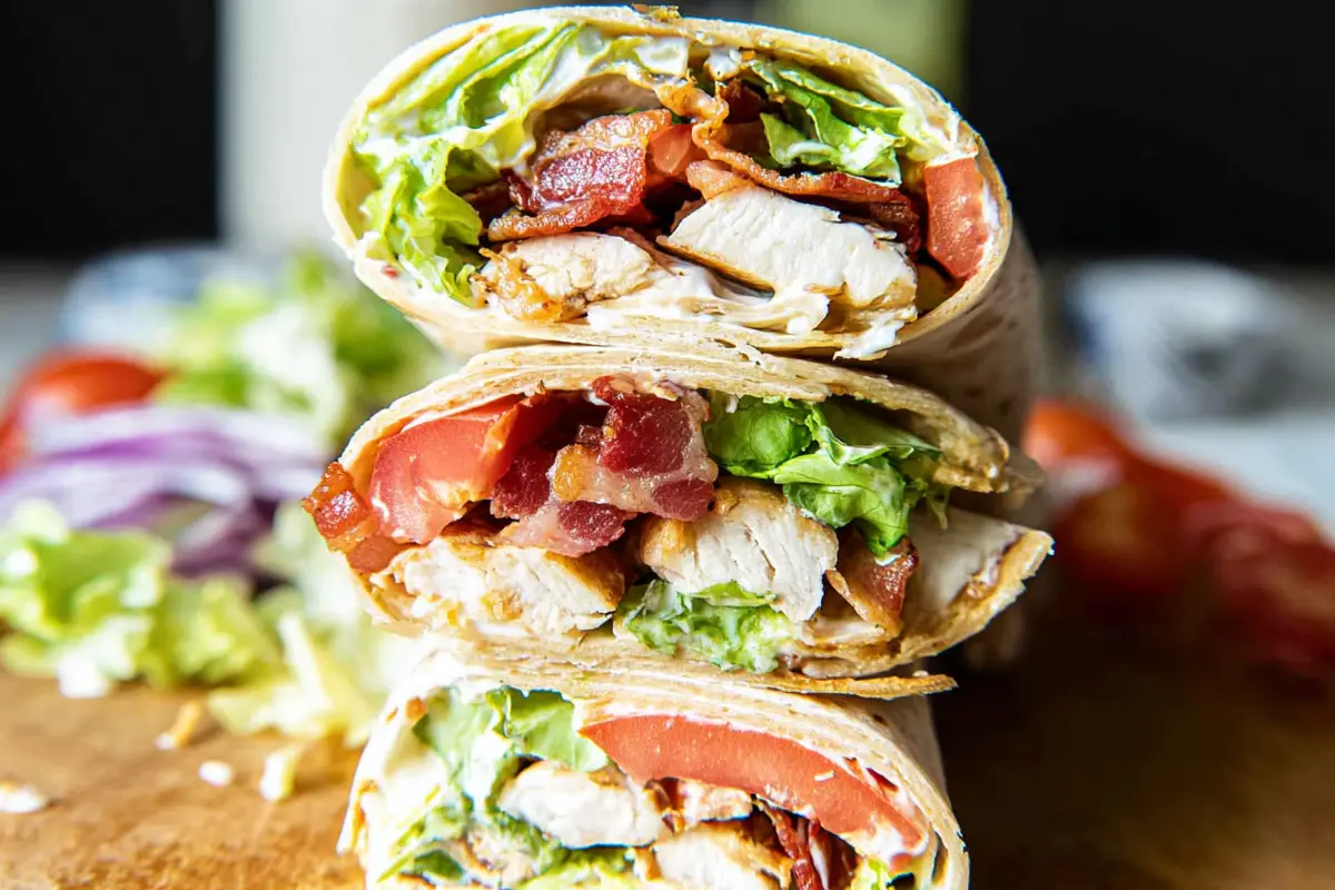 Bacon Ranch Chicken Wraps (BLT Chicken Ranch Wrap)