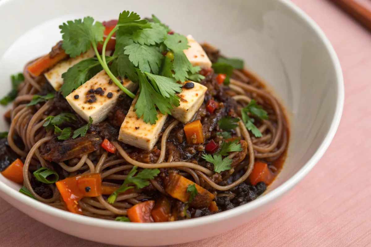 Black Bean Noodles Vegetarian Recipe