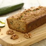 Zucchini Bread Recipe with nuts on a table