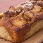 Apple Fritter Bread with apples on plate