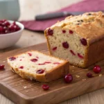 Cranberry Bread Recipe with slice on table