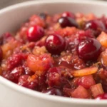 Cranberry Relish Recipe smashed on a bowl