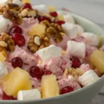 Cranberry Salad Recipe with marshmallows pineapple chopped walnuts and whipping cream