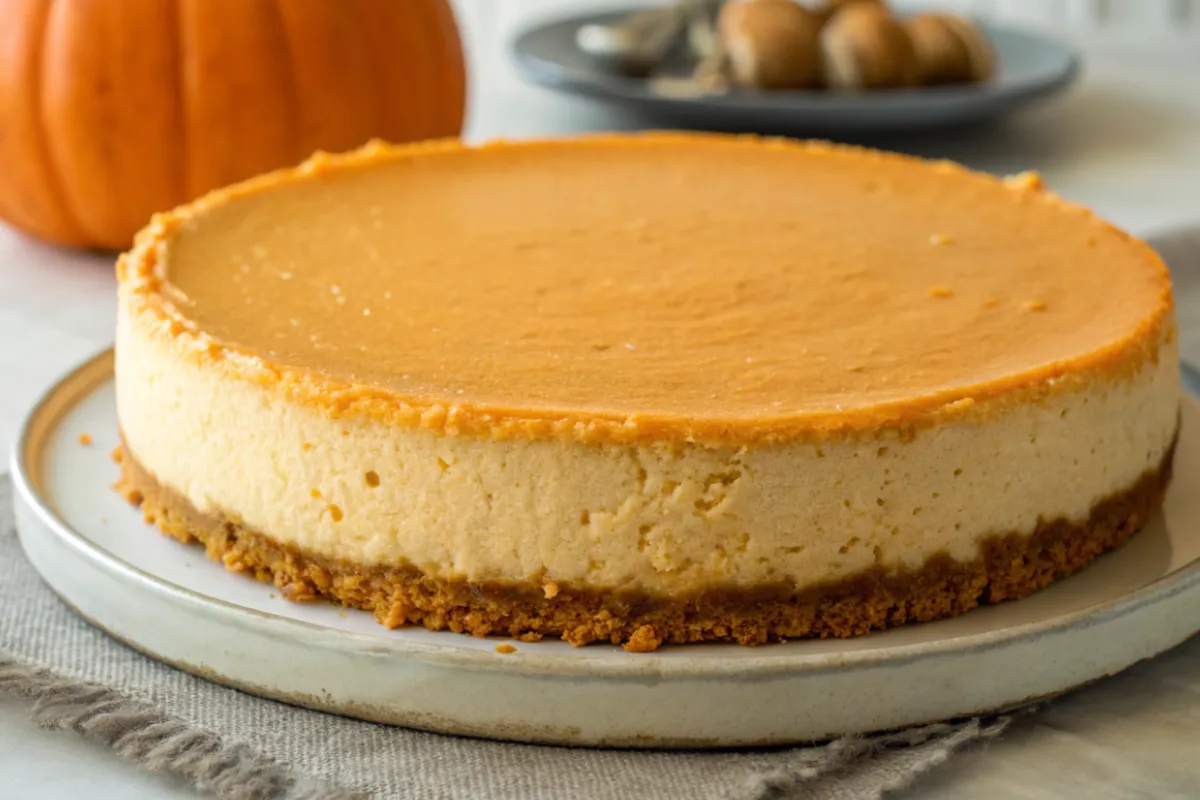Pumpkin Cheesecake on a plate