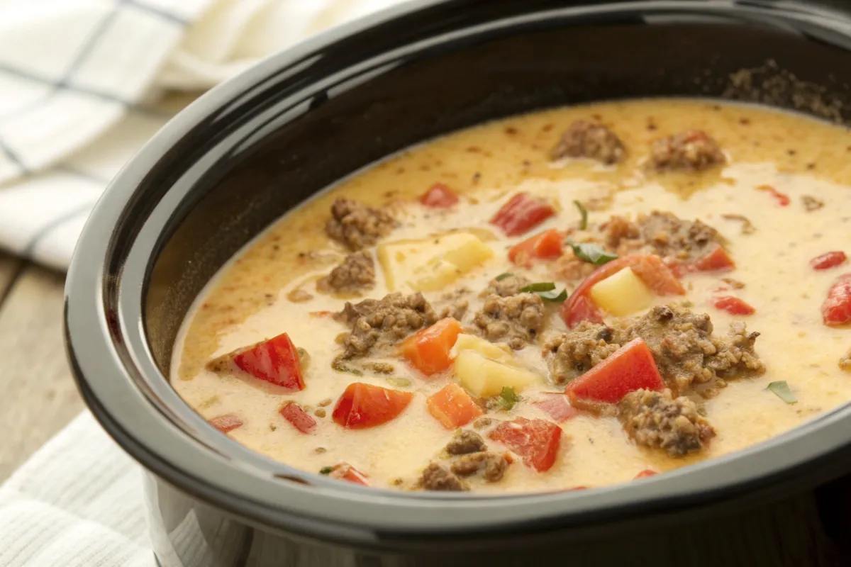Crockpot Cheeseburger Soup Recipe
