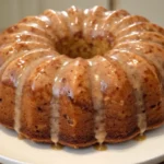 apple dapple cake slice with glaze