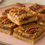 pecan pie bars on plate