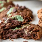 Chocolate Mint Cookies on a plate