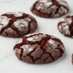 chocolate crinkle cookies with powdered sugar