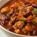 turkey chili recipe creamy cheese in a bowl