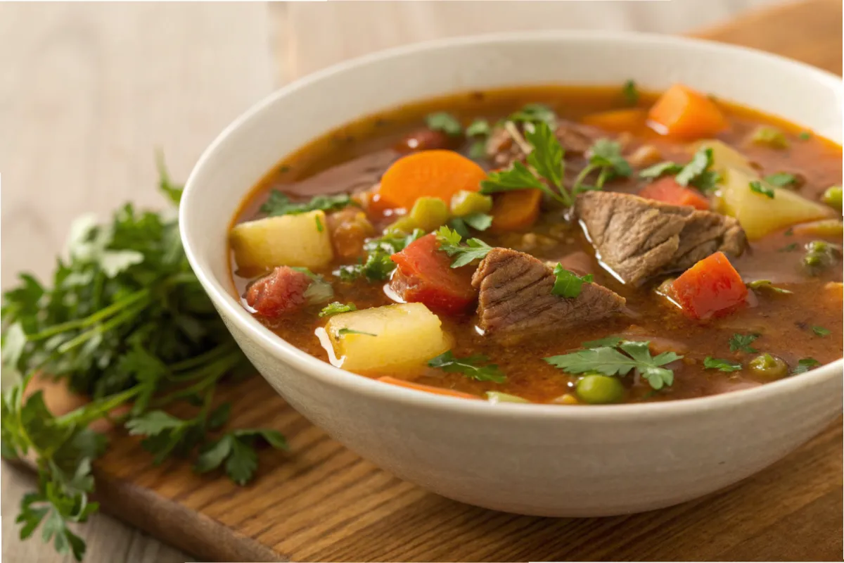 Family Friendly Vegetable Beef Soup With Rich Flavor