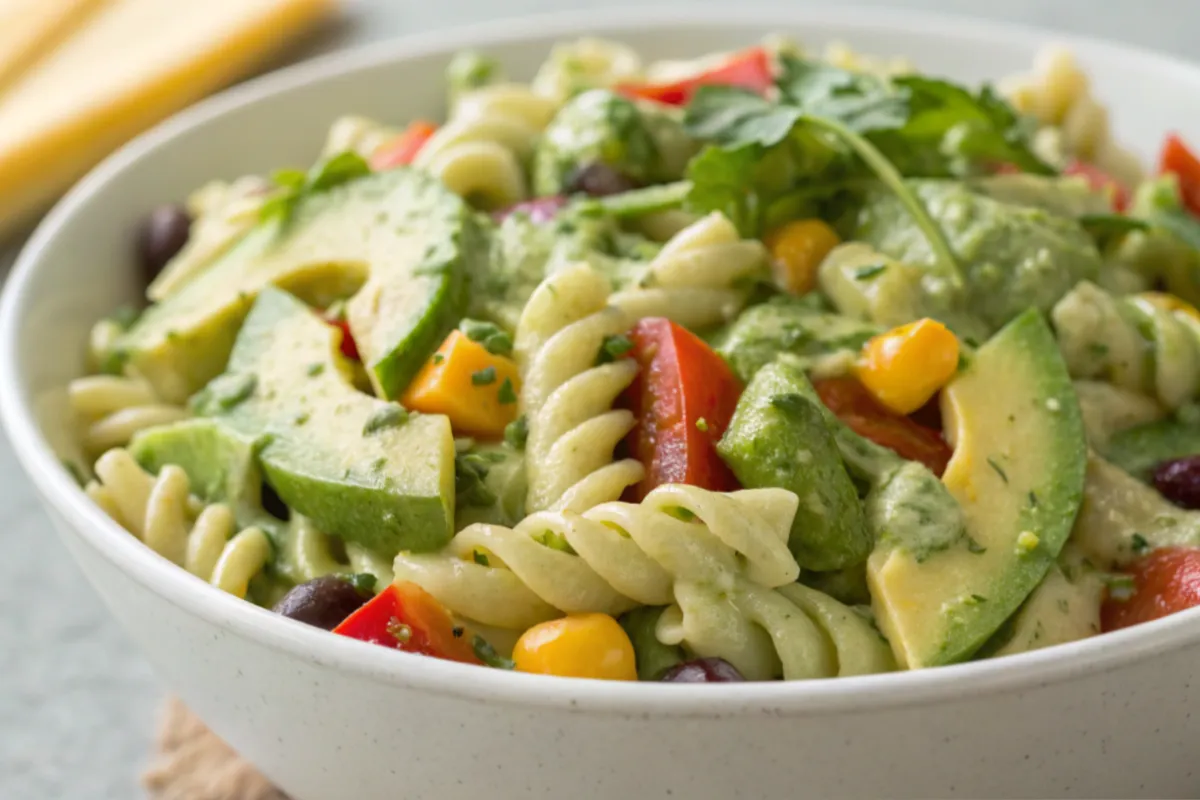 Healthy and Vibrant Avocado Pasta Salad with Lime Dressing