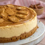 biscoff cheesecake creamy on a plate