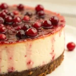 cranberry cheesecake creamy on plate