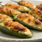 Crispy jalapeno poppers filled with creamy cheese served as a spicy appetizer