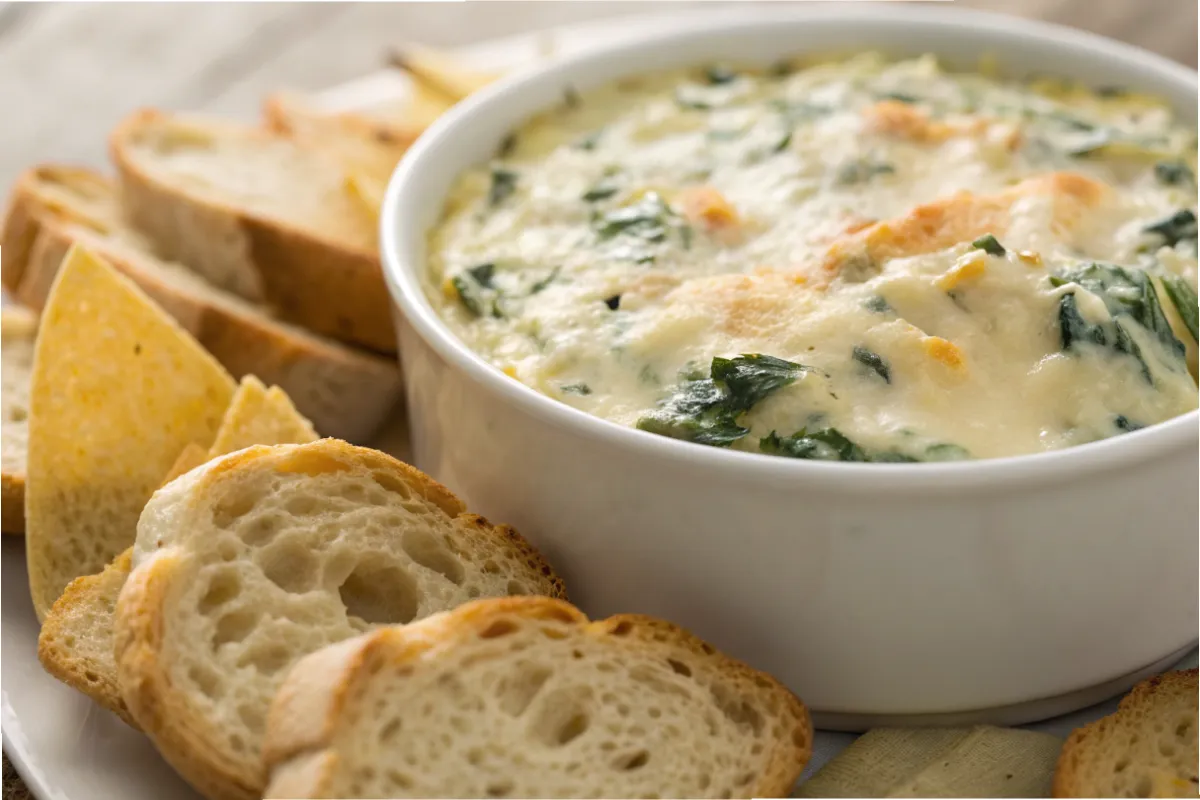 Simple Hot Spinach Artichoke Dip Crowd Pleaser