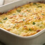 Cottage cheese breakfast casserole baked until set and golden served as a protein rich breakfast made with cottage cheese.