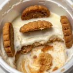 Viral Japanese cheesecake with lotus biscuits and creamy yogurt on pot