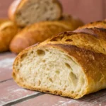 Sourdough baguette recipe with golden crusty loaves inspired by French baguette recipe appetizers, sourdough discard baguette baking, and classic baquette bread recipes perfect for sandwiches.