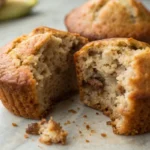 Sourdough discard banana muffins baked until golden with a soft crumb made using ripe bananas and sourdough starter discard.