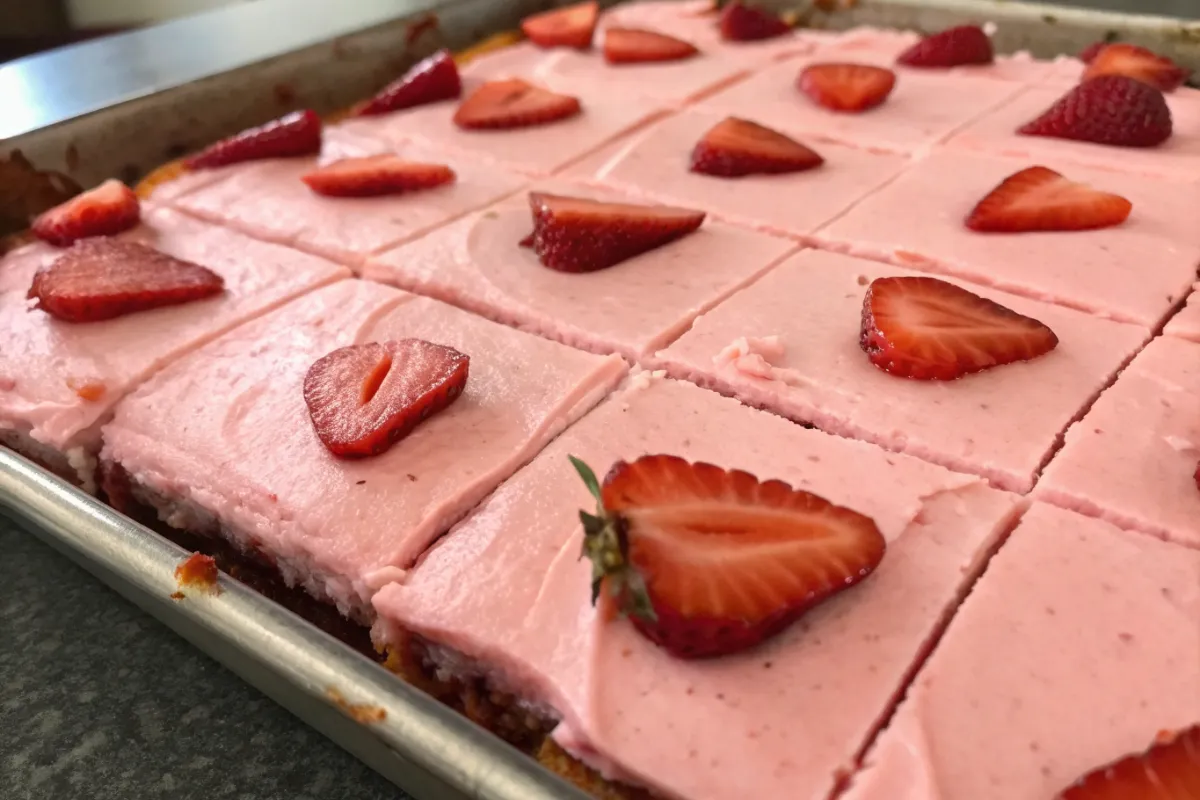 How to Make a Crowd-Pleasing Strawberry Sheet Cake in One Pan