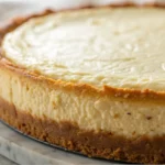 Cottage cheese cheesecake with a smooth creamy texture served as a lighter healthy dessert made with cottage cheese.