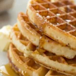 Cottage Cheese Waffles with melted honey