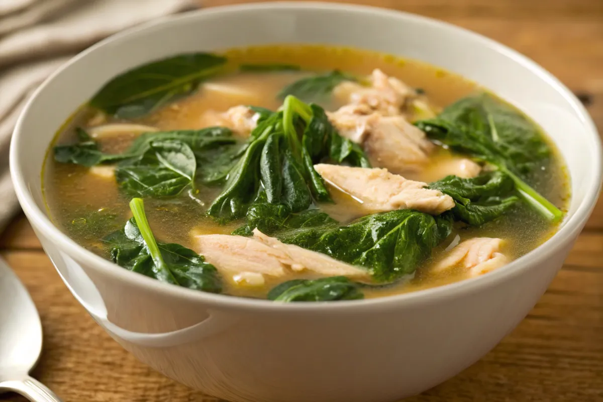 The Best Mediterranean Style Chicken Spinach Soup